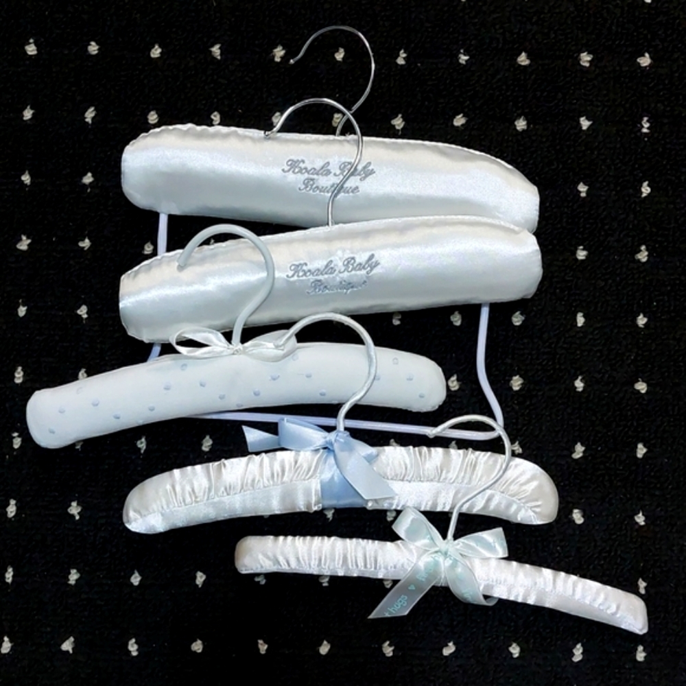 Satin•Cotton Emboidered•Padded Children's Boutique Hanger Assortment • Set of 5